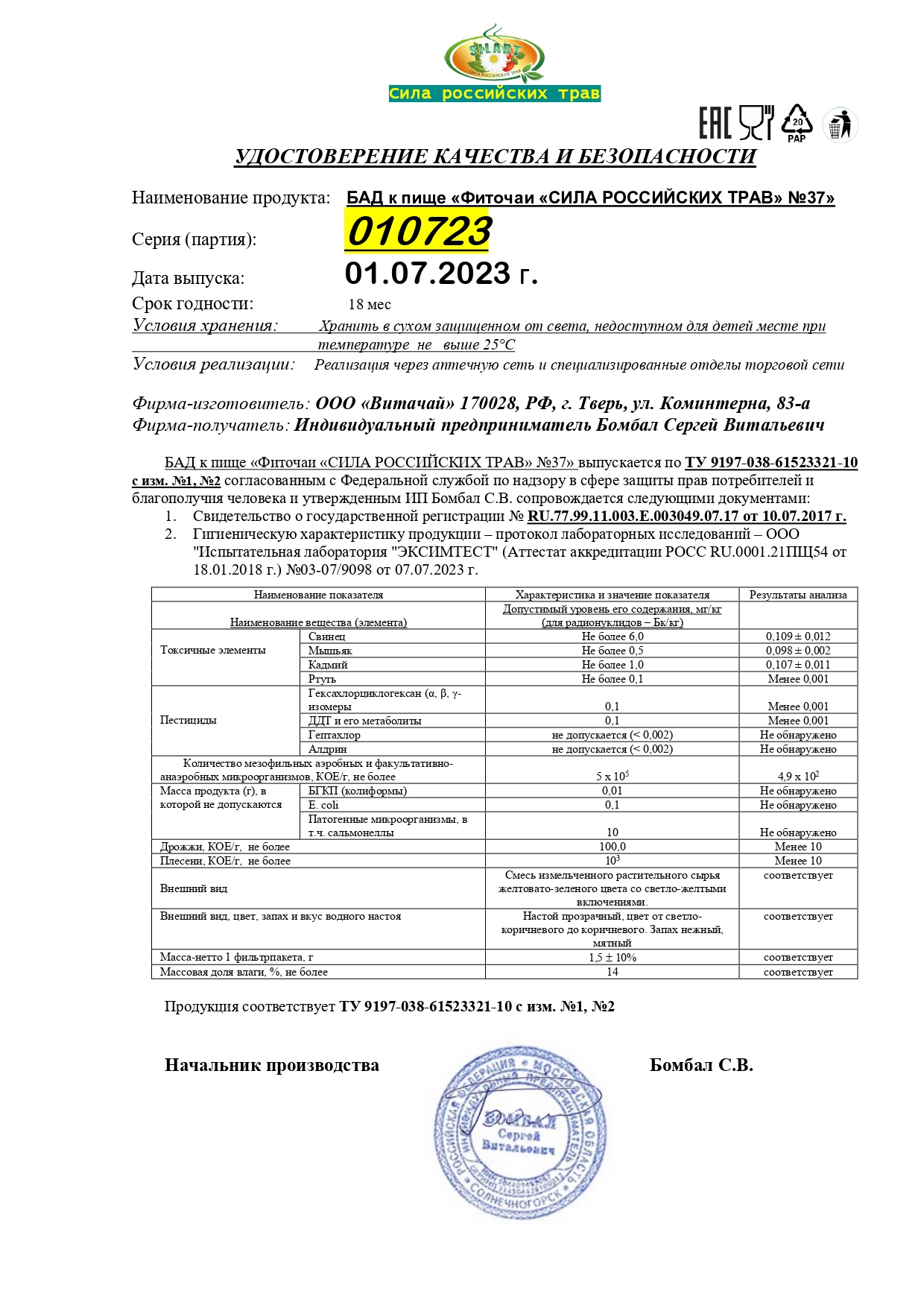 Паспорт №072023